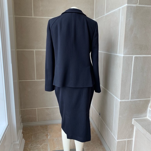 Les Copains Navy Wool Skirt Suit - Picture 5 of 8